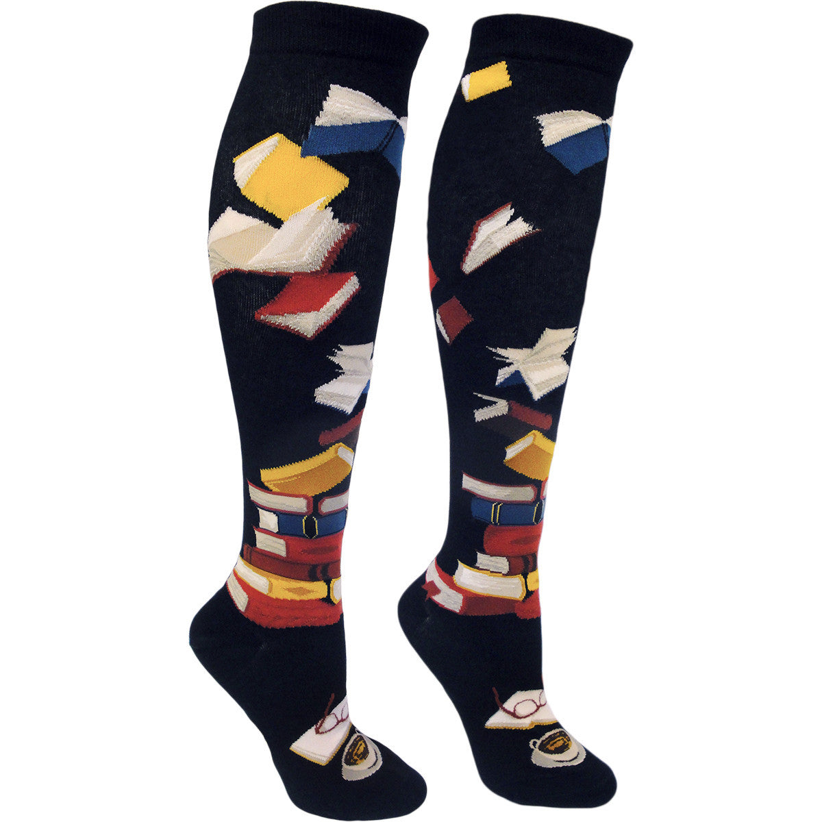 Bibliophile Black Women's Knee Highs