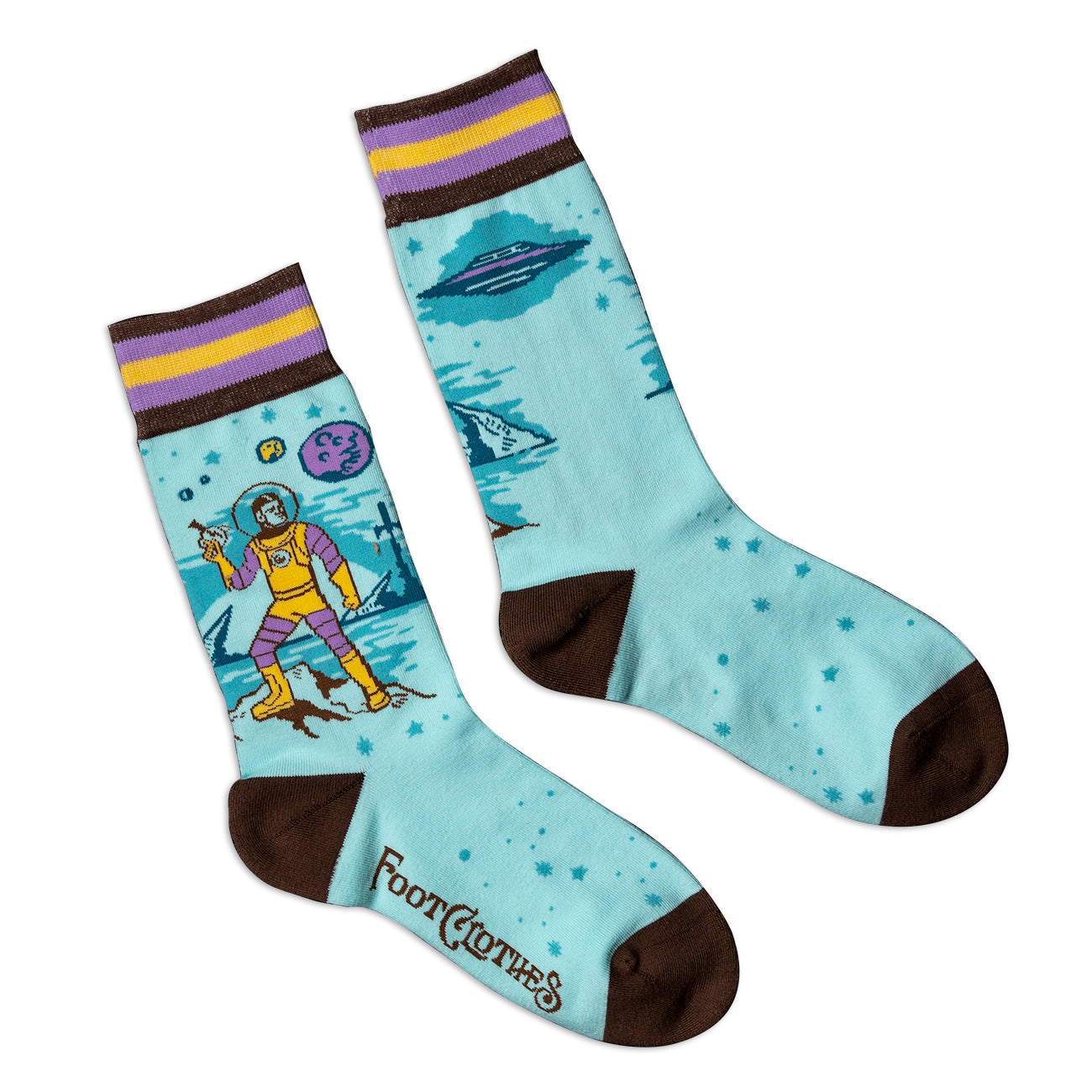 1950's astronaut/ Retro Space Man Unisex Crew Socks
